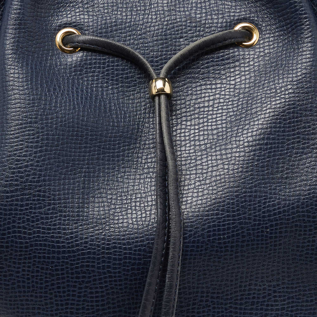 Top quality Dior Blue Leather String Bucket Bag
