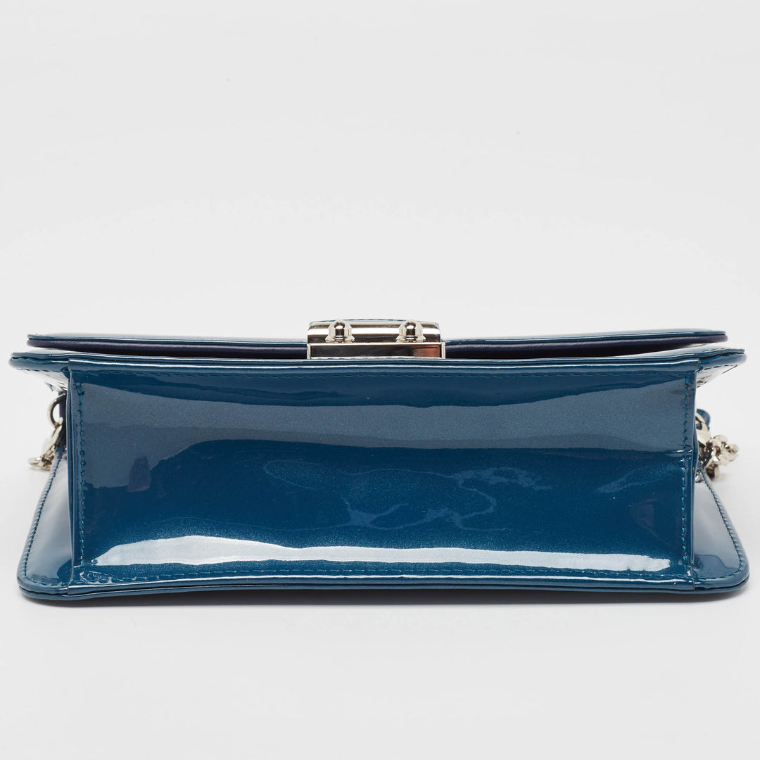 Top quality Dior Dark Blue Patent Leather Miss  Promenade Wallet on Chain