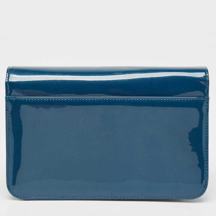 Top quality Dior Dark Blue Patent Leather Miss  Promenade Wallet on Chain