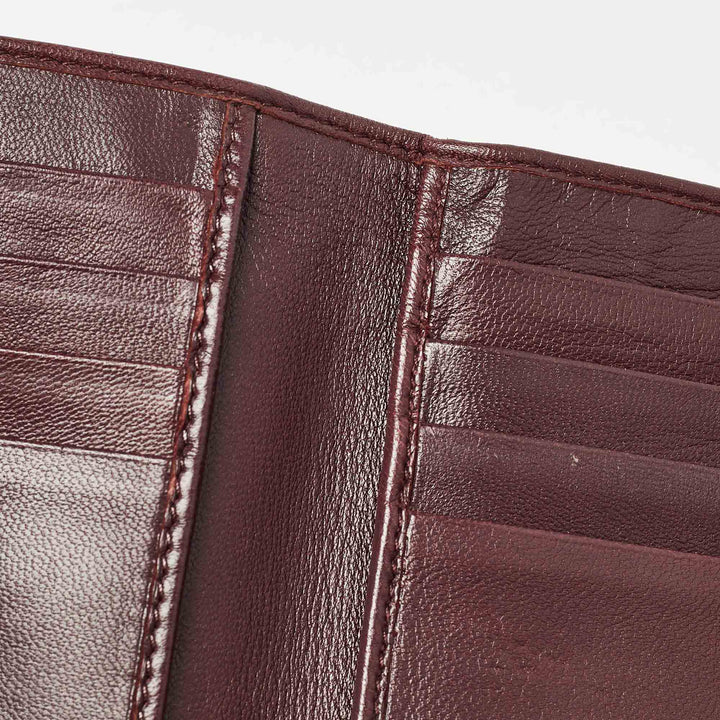 Top quality Dior Burgundy Leather Studded ama Trifold Wallet