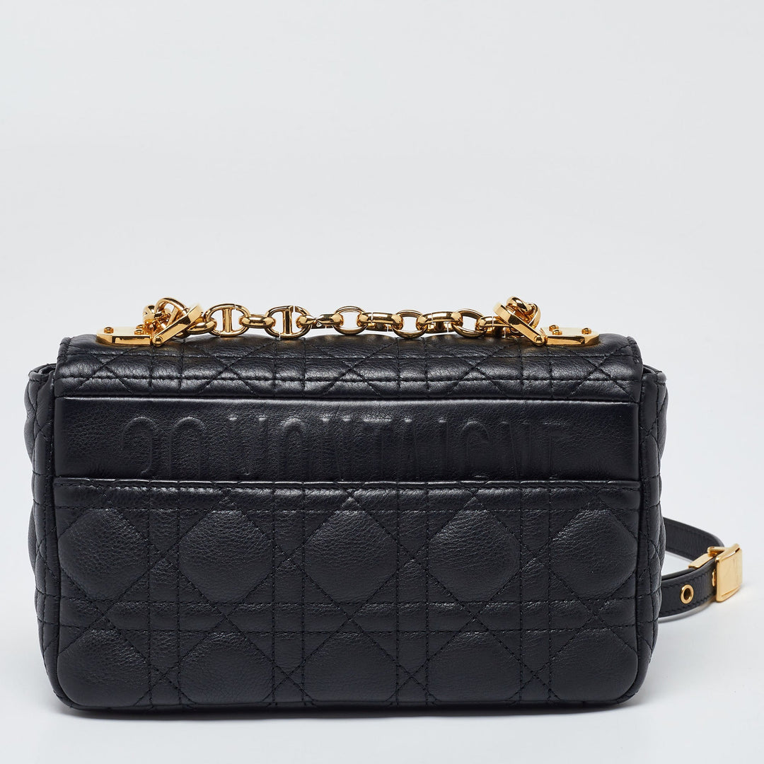 Top quality Dior Black Cannage Leather Small Caro Shoulder Bag