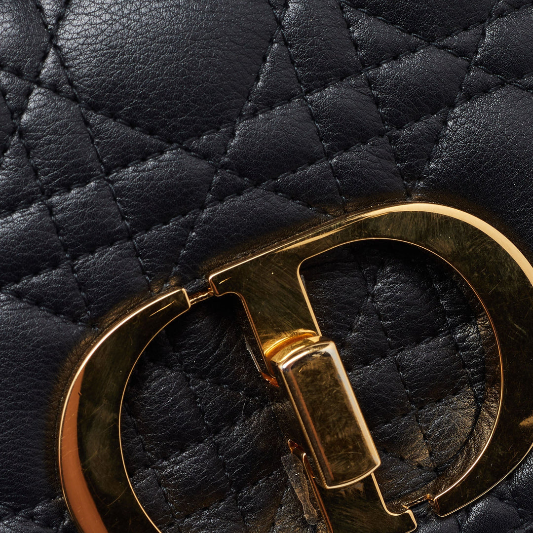 Top quality Dior Black Cannage Leather Small Caro Shoulder Bag