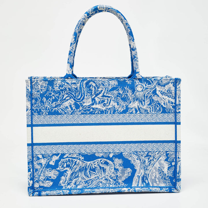Top quality Dior Blue/White Embroidered Canvas Medium Toile de Jouy Book Tote