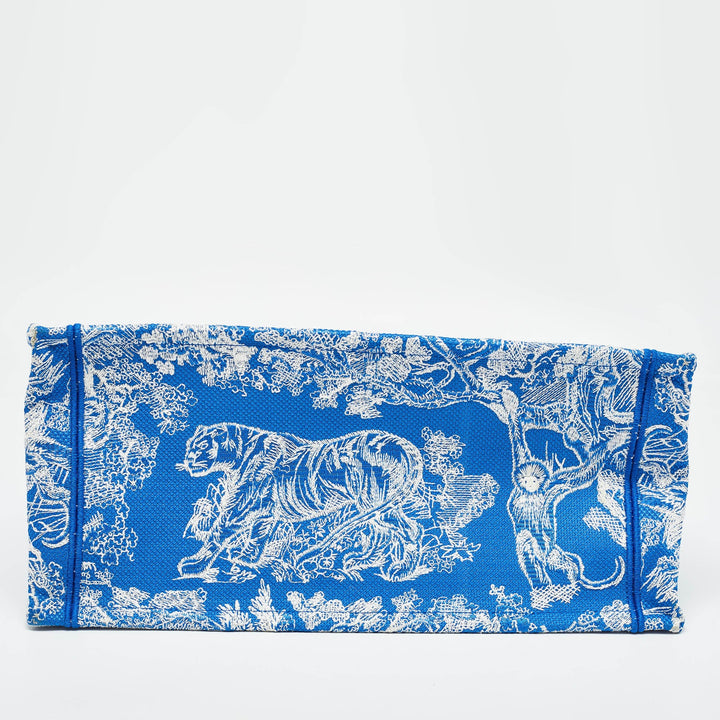 Top quality Dior Blue/White Embroidered Canvas Medium Toile de Jouy Book Tote