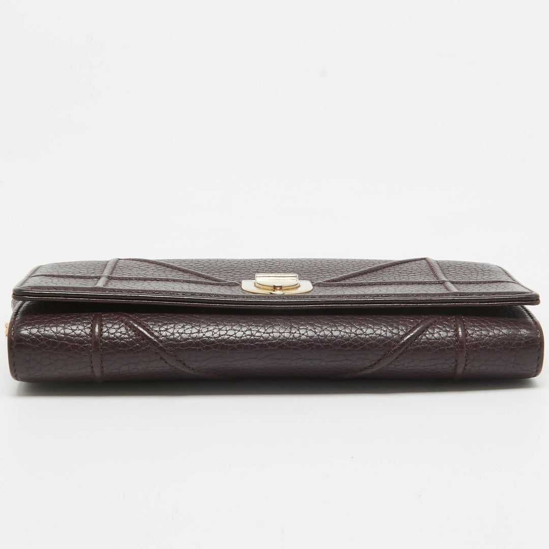 Top quality Dior Burgundy Leather ama Wallet on Chain