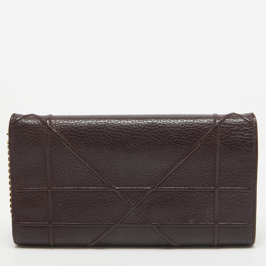Top quality Dior Burgundy Leather ama Wallet on Chain