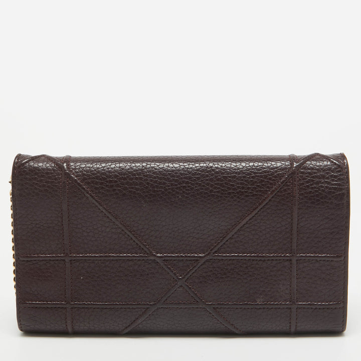 Top quality Dior Burgundy Leather ama Wallet on Chain