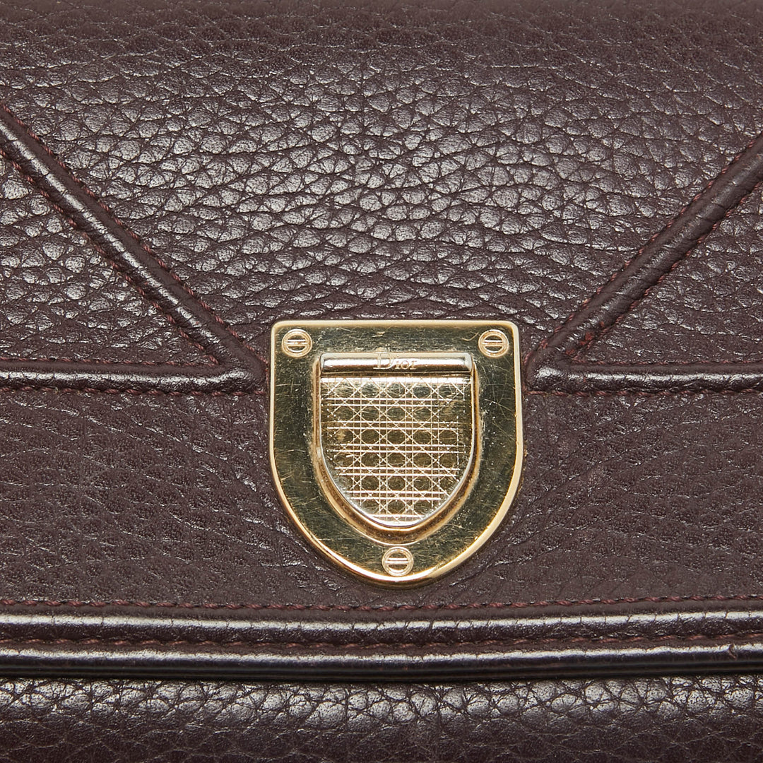 Top quality Dior Burgundy Leather ama Wallet on Chain