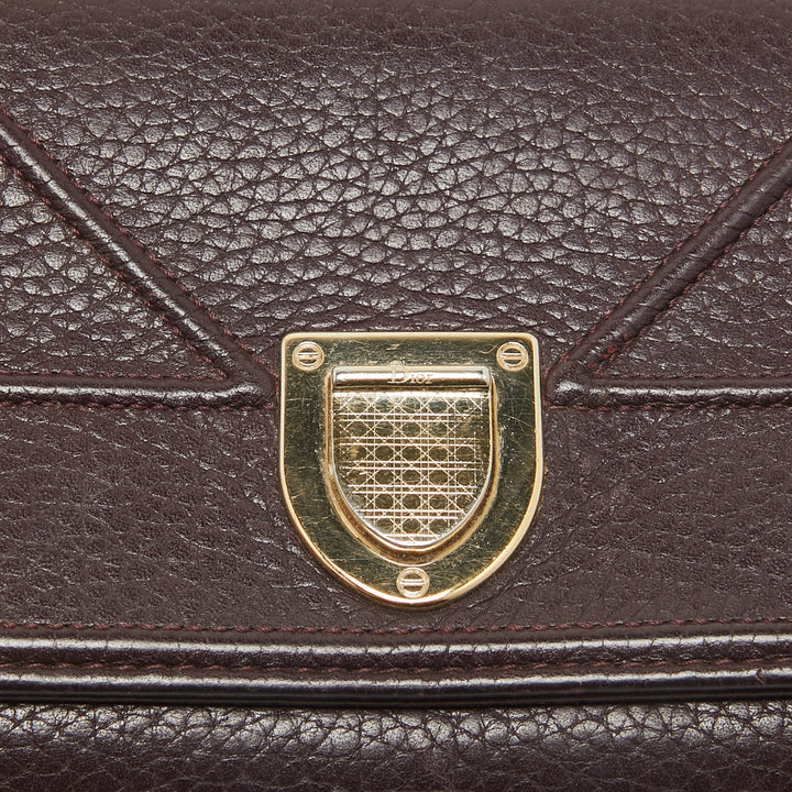 Top quality Dior Burgundy Leather ama Wallet on Chain