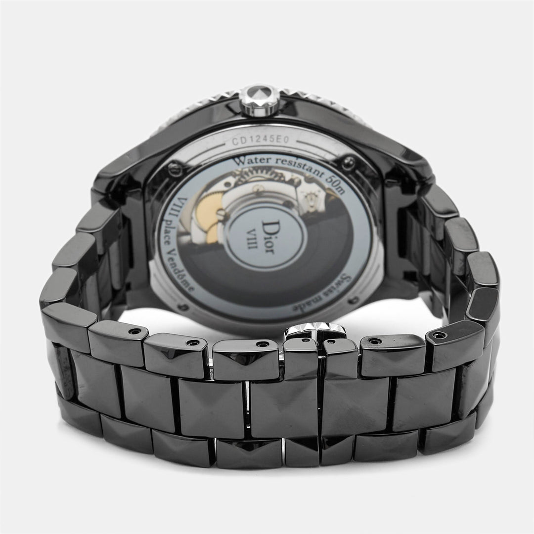 Top quality Dior Black Diamond Ceramic Stainless Steel  VIII CD1245E0C002 Women's Wristwatch 38 mm