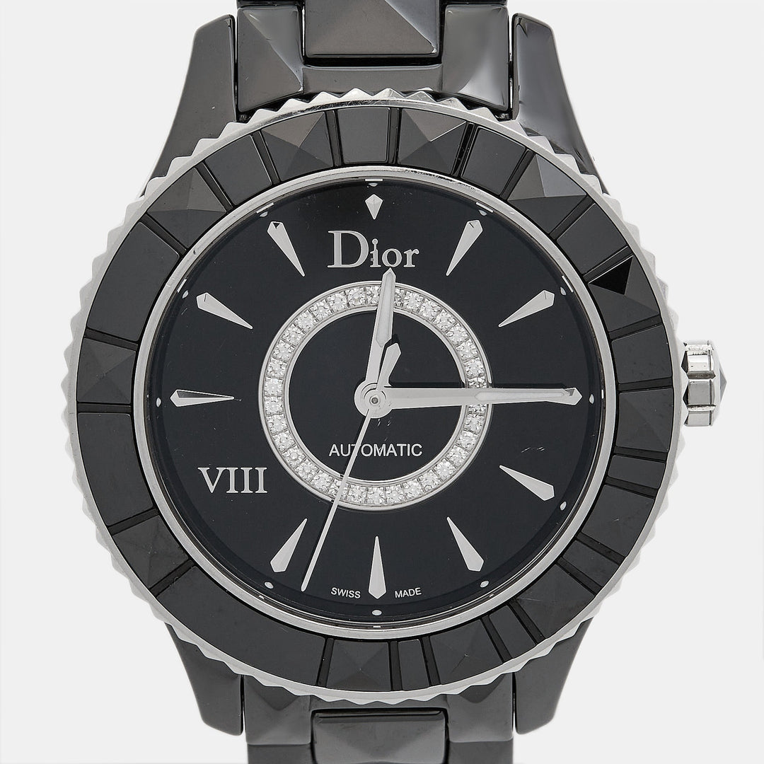 Top quality Dior Black Diamond Ceramic Stainless Steel  VIII CD1245E0C002 Women's Wristwatch 38 mm