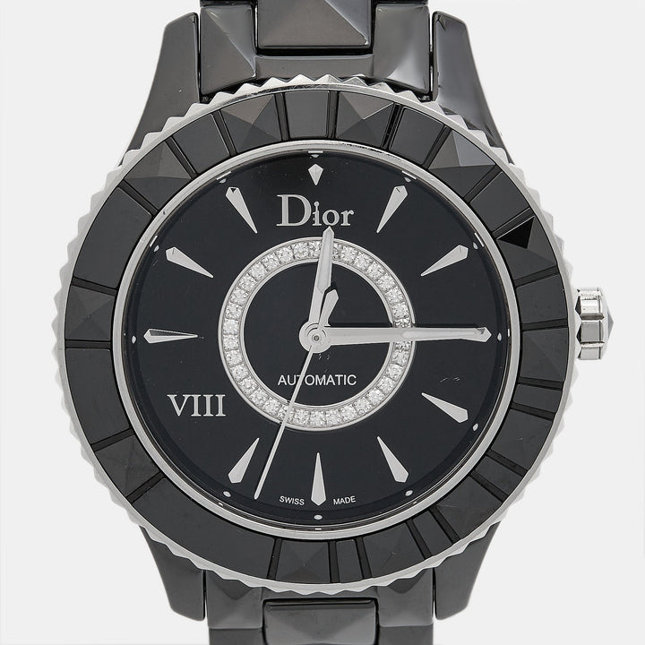 Top quality Dior Black Diamond Ceramic Stainless Steel  VIII CD1245E0C002 Women's Wristwatch 38 mm