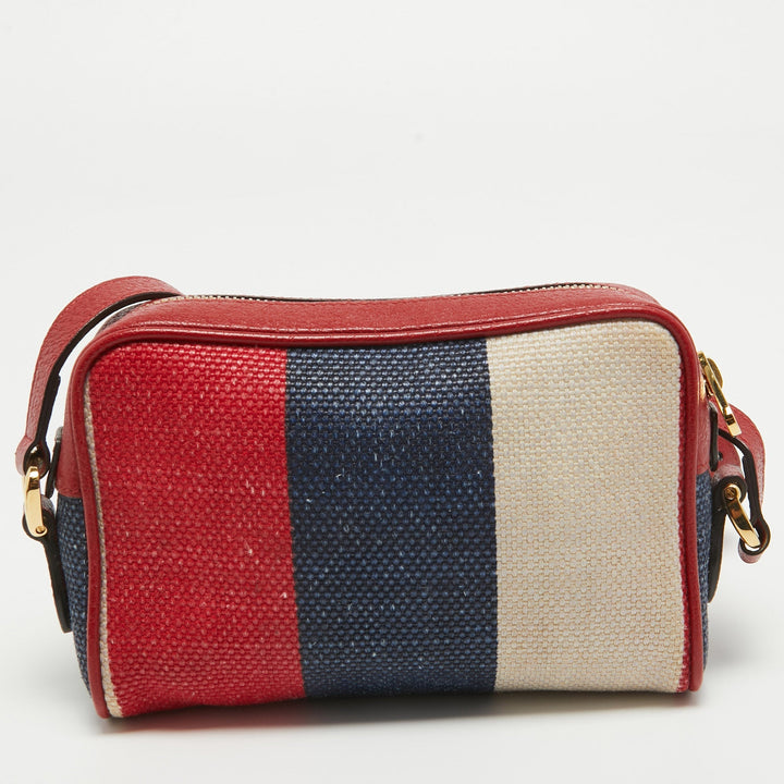 GUCCI Multicolor Canvas and Leather Mini Ophidia Crossbody Bag
