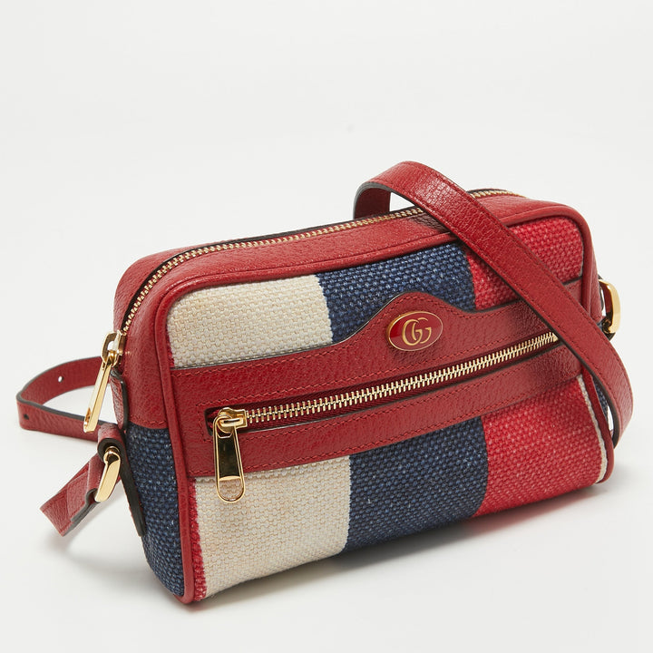 GUCCI Multicolor Canvas and Leather Mini Ophidia Crossbody Bag