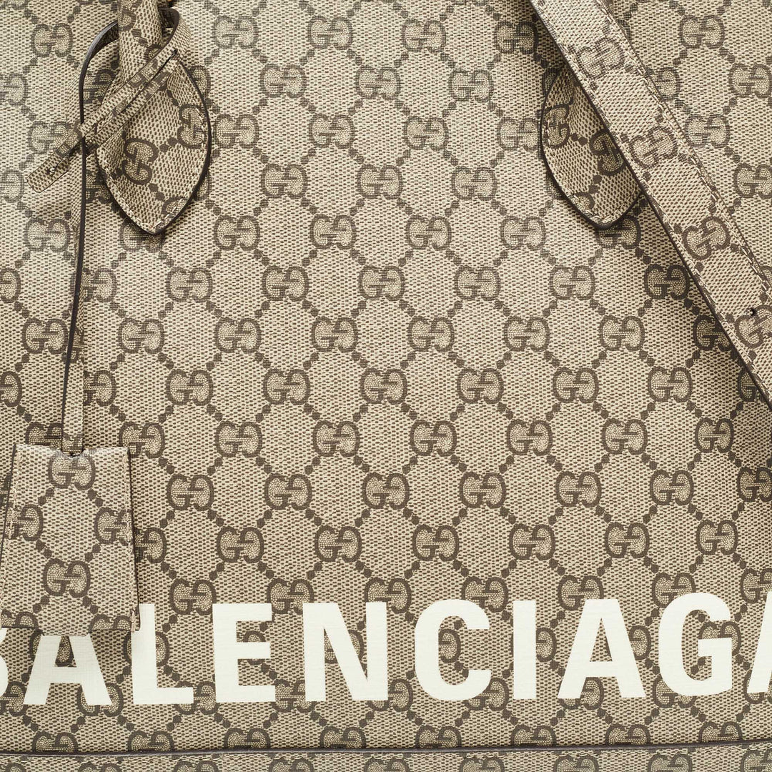 GUCCI X balenciaga x balenciaga Beige GG Supreme Canvas Medium The Hacker Project Ville Satchel