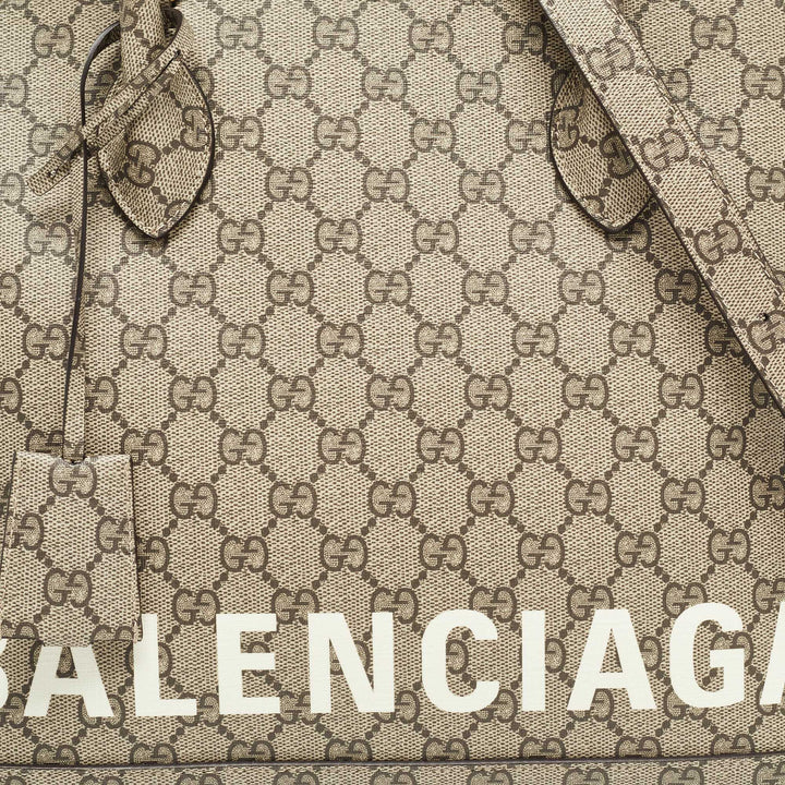 GUCCI X balenciaga x balenciaga Beige GG Supreme Canvas Medium The Hacker Project Ville Satchel