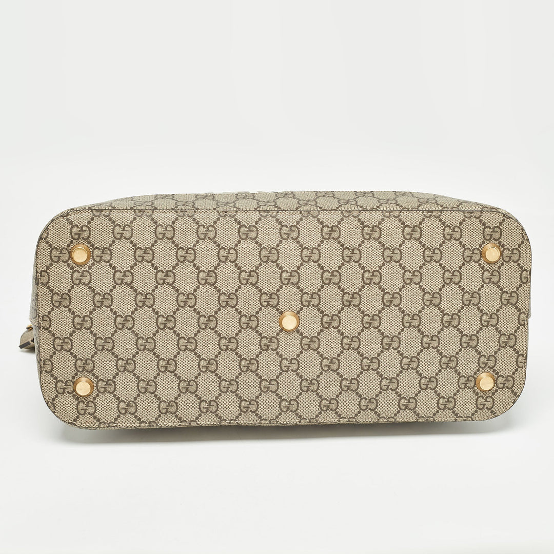 GUCCI X balenciaga x balenciaga Beige GG Supreme Canvas Medium The Hacker Project Ville Satchel