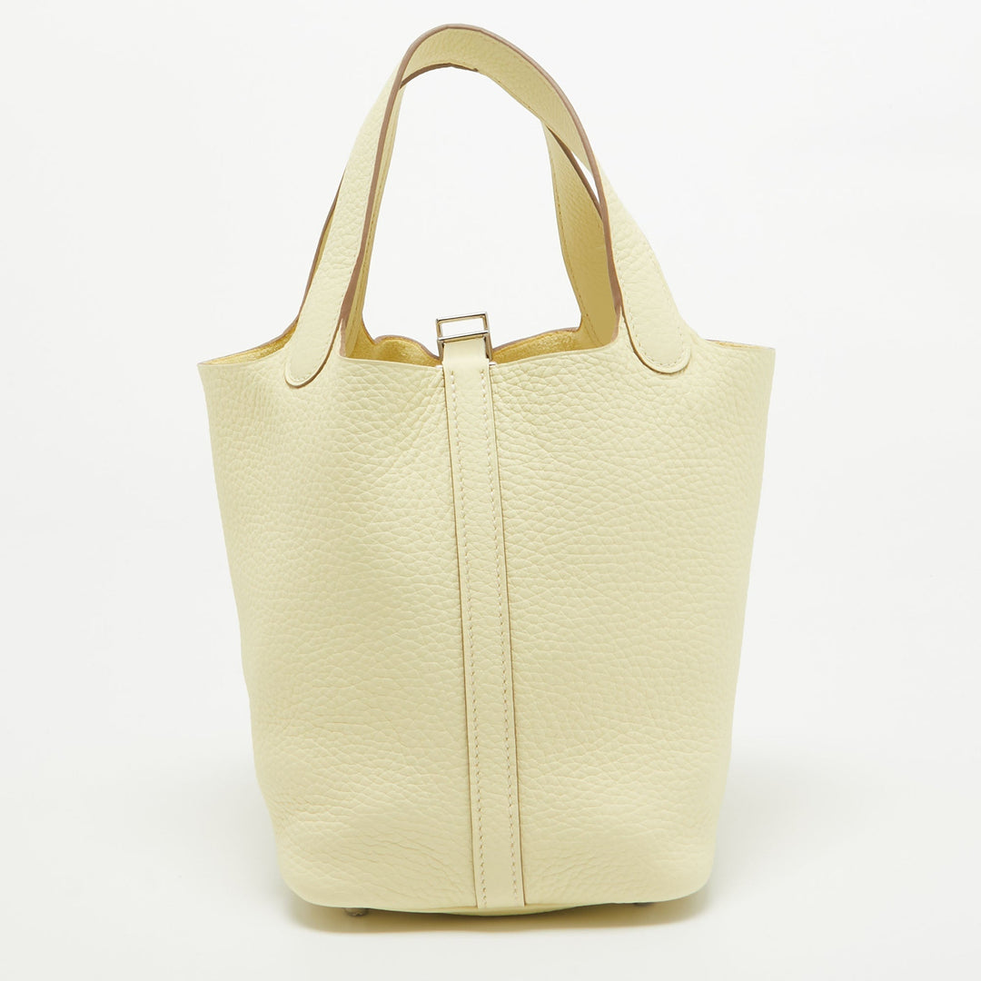 Top quality Hermes Jaune Milton Taurillon Clemence Leather Picotin Lock 18 Bag