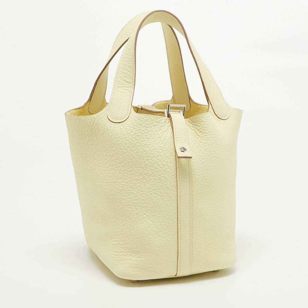 Top quality Hermes Jaune Milton Taurillon Clemence Leather Picotin Lock 18 Bag