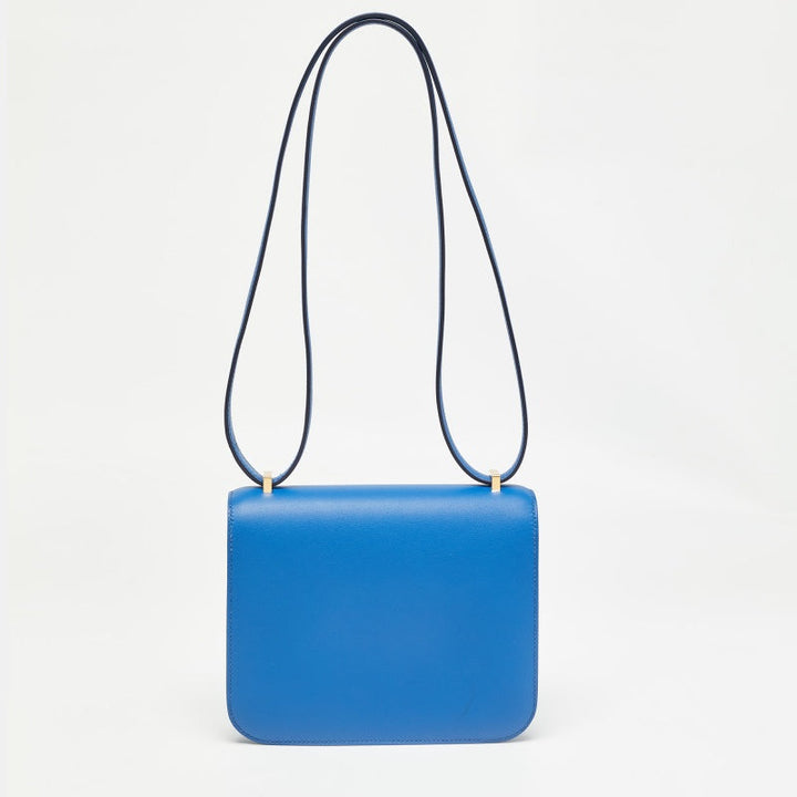 Top quality Hermes Bleu France Swift Leather Gold Finish Constance 18 Mini Bag