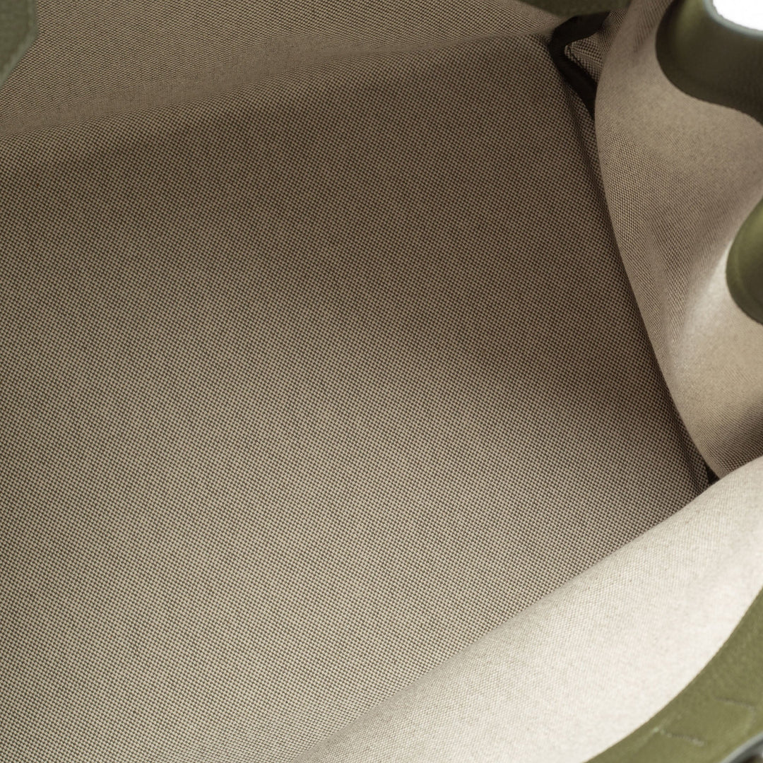 Top quality Hermes Vert Veronese/Beige Canvas and Leather Palladium Finish HAC Birkin 40 Bag