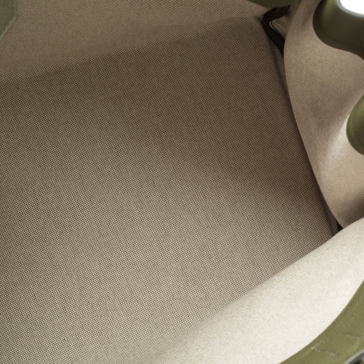 Top quality Hermes Vert Veronese/Beige Canvas and Leather Palladium Finish HAC Birkin 40 Bag