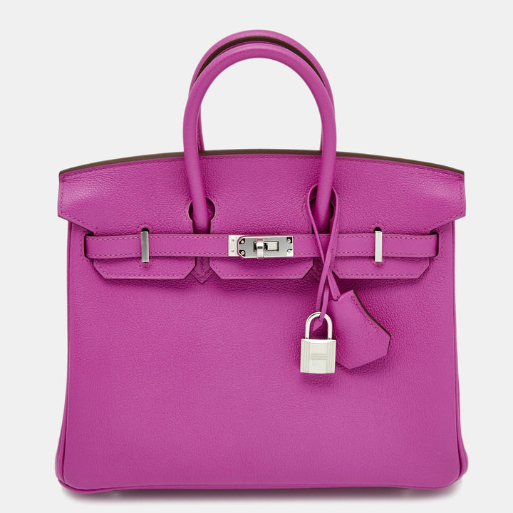 Top quality Hermes Magnolia Taurillon Novillo Leather Palladium Finish Birkin 25 Bag