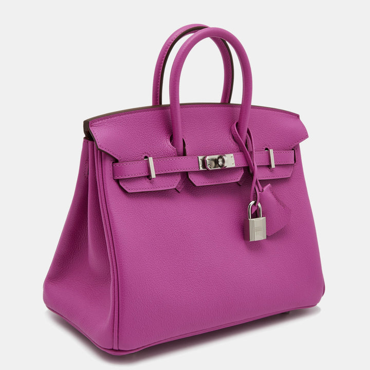 Top quality Hermes Magnolia Taurillon Novillo Leather Palladium Finish Birkin 25 Bag
