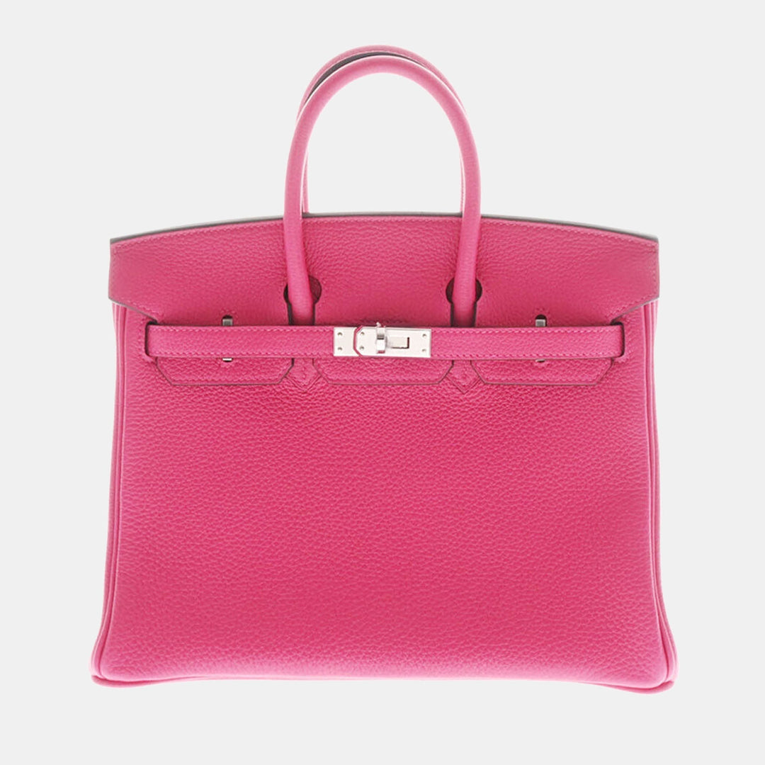 Top quality Hermes Pink Togo Leather Palladium Hardware Birkin 25 Bag