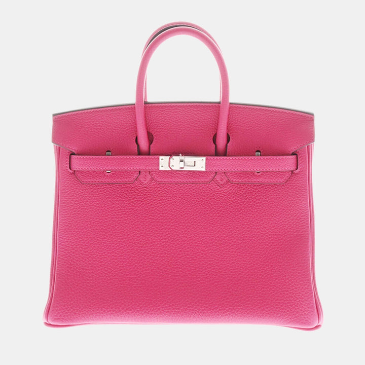 Top quality Hermes Pink Togo Leather Palladium Hardware Birkin 25 Bag