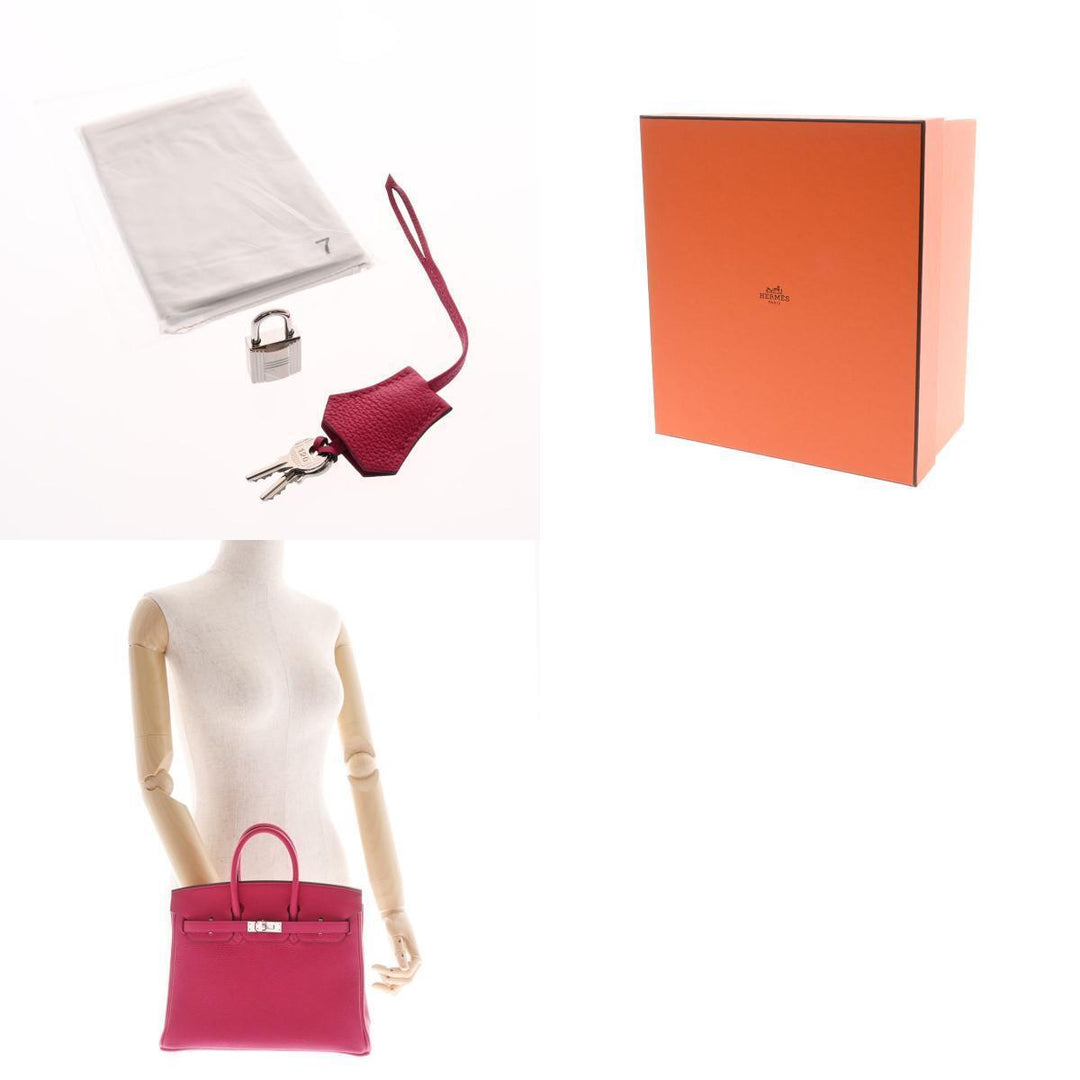 Top quality Hermes Pink Togo Leather Palladium Hardware Birkin 25 Bag