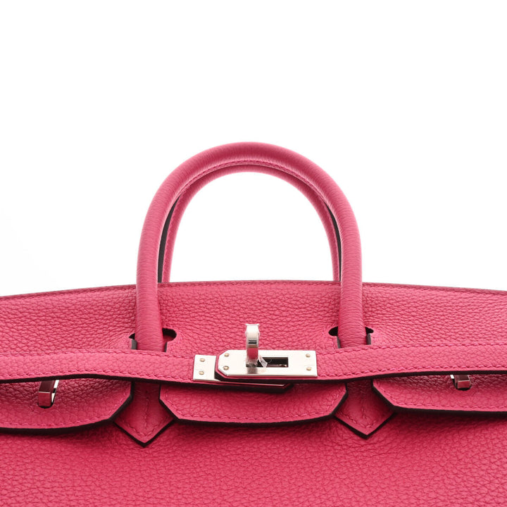 Top quality Hermes Pink Togo Leather Palladium Hardware Birkin 25 Bag