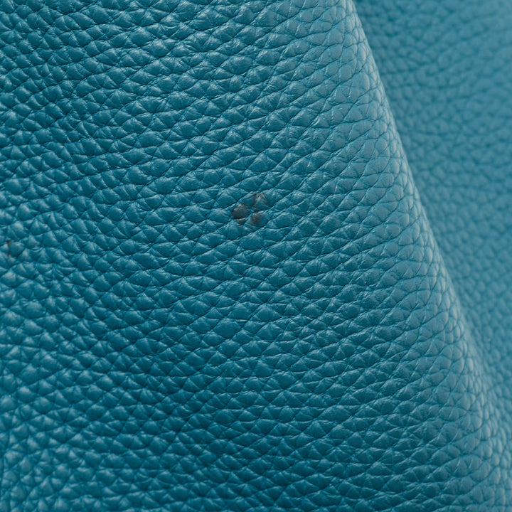Premium Handmade Hermes Deep Bleu/Vert Bosphore Taurillon Clemence Leather Picotin Lock 22 Bag