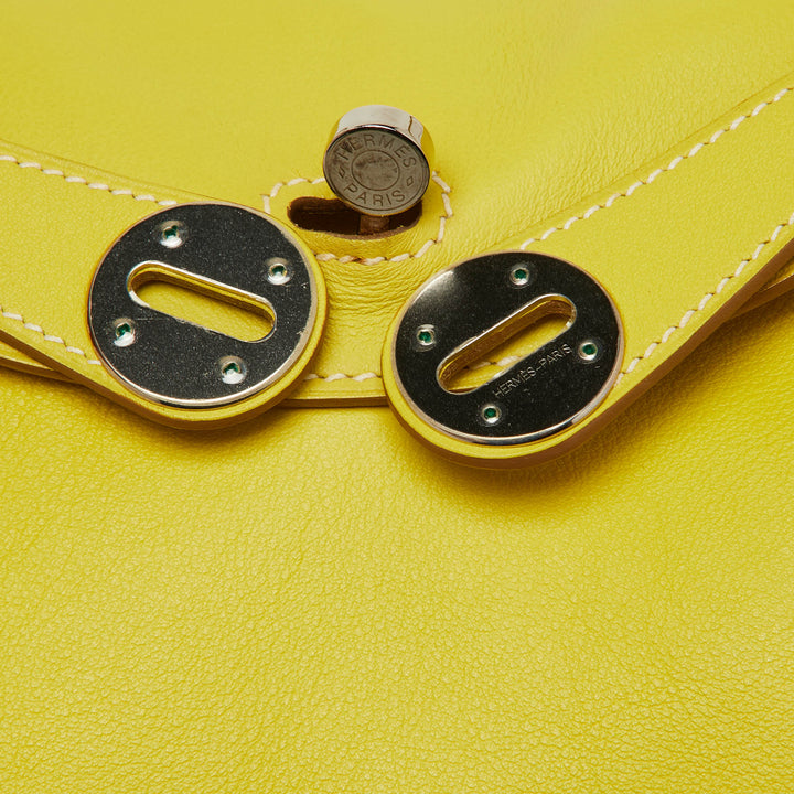 Hermes Lime Swift Leather Palladium Finish Lindy 26 Bag