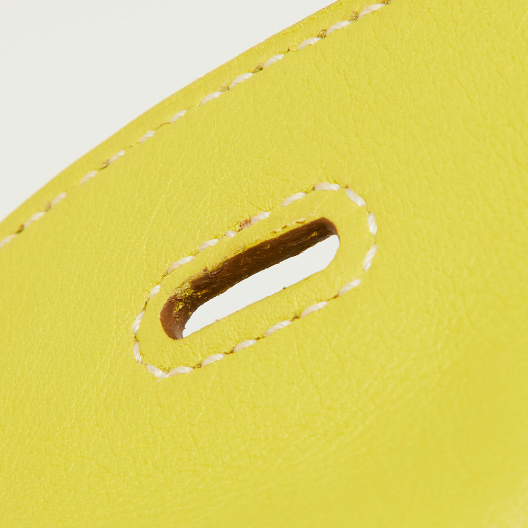 Premium Handmade Hermes Lime Swift Leather Palladium Finish Lindy 26 Bag