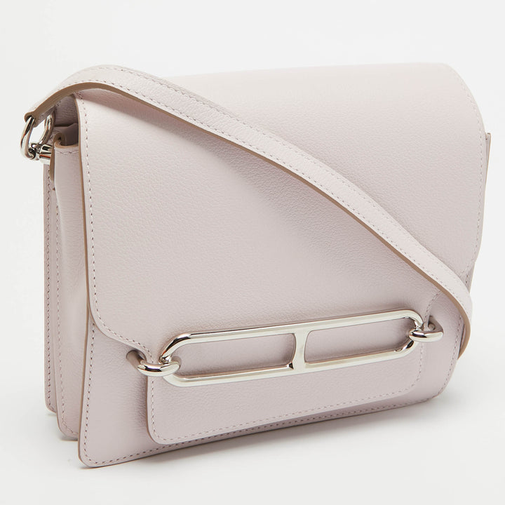 HERMES Mauve Pale Evercolor Leather Roulis Mini Bag