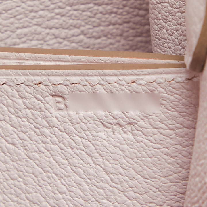 HERMES Mauve Pale Evercolor Leather Roulis Mini Bag