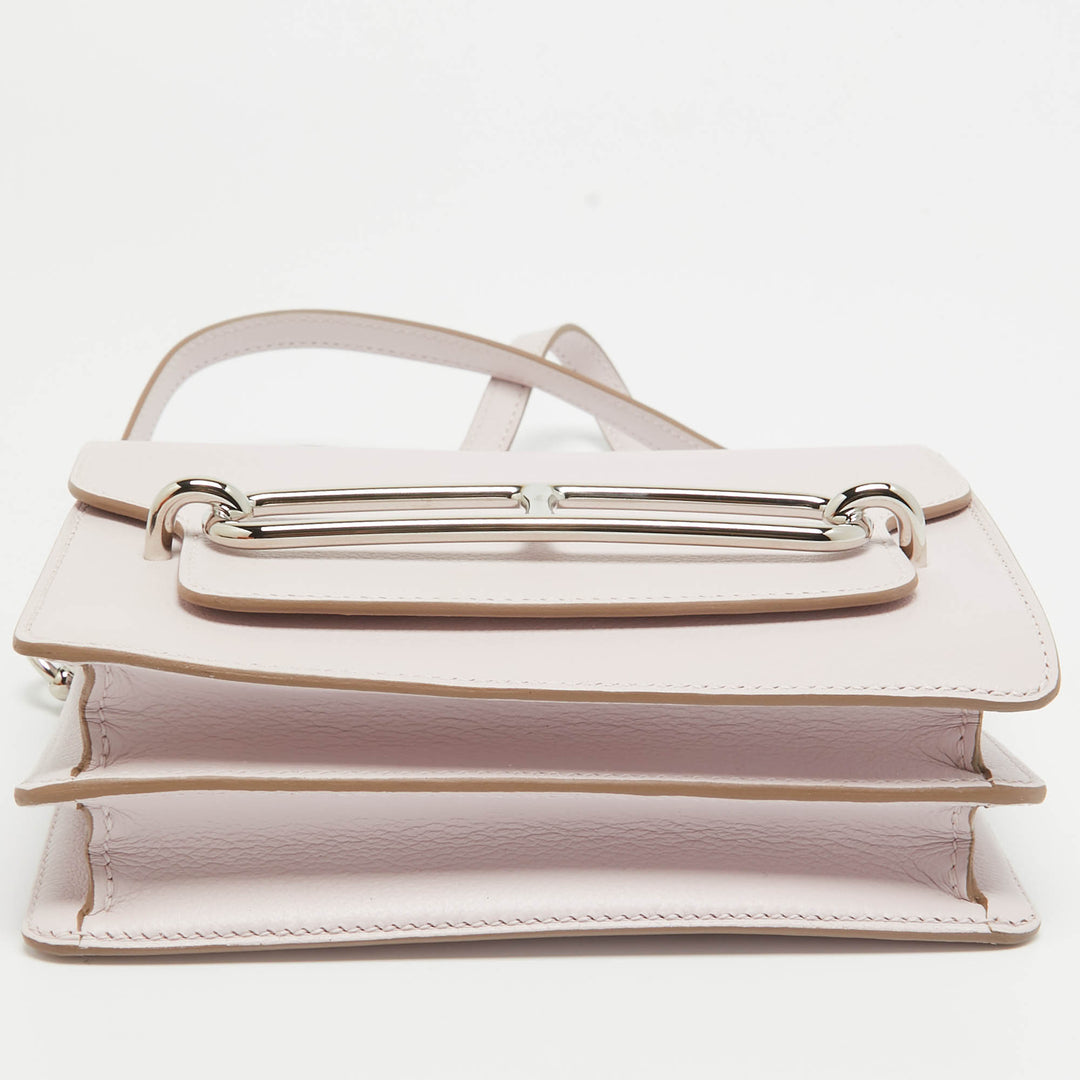 HERMES Mauve Pale Evercolor Leather Roulis Mini Bag