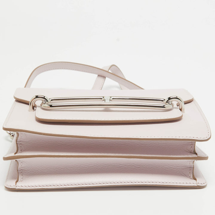 HERMES Mauve Pale Evercolor Leather Roulis Mini Bag