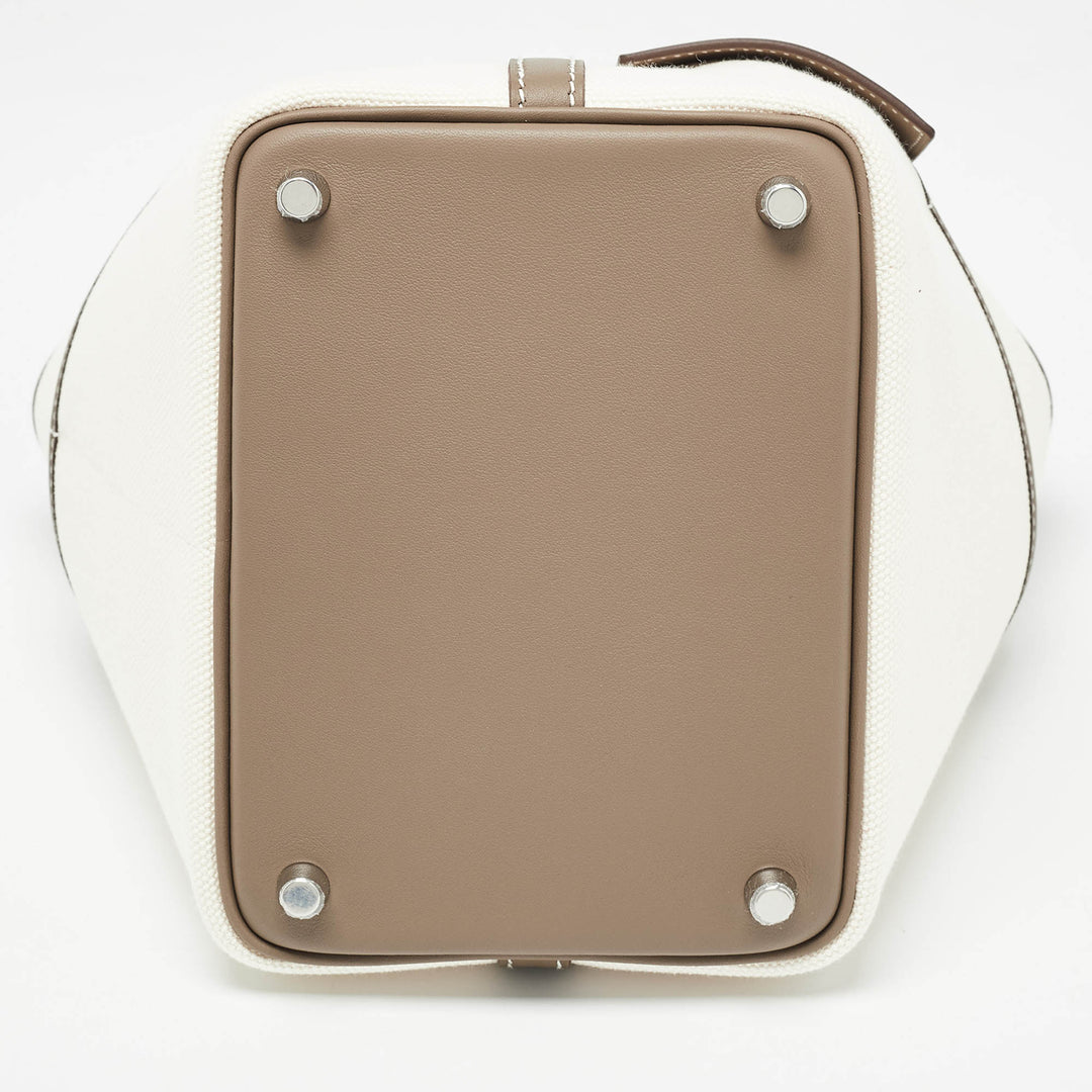 Top quality Hermes Ecro/Etoupe Toile and and Swift Leather Cargo Picotin Lock 18 Bag