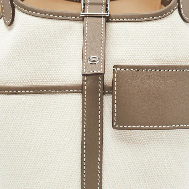 Top quality Hermes Ecro/Etoupe Toile and and Swift Leather Cargo Picotin Lock 18 Bag