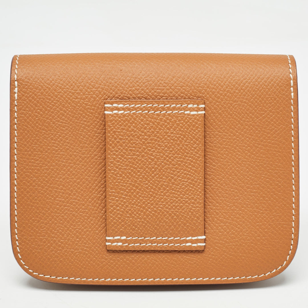 Top quality Hermes Gold Epsom Leather Constance Slim Wallet