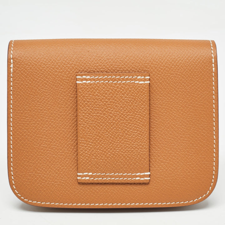 Top quality Hermes Gold Epsom Leather Constance Slim Wallet