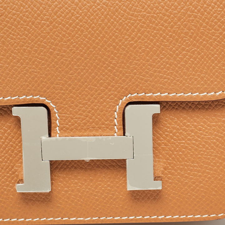 Top quality Hermes Gold Epsom Leather Constance Slim Wallet
