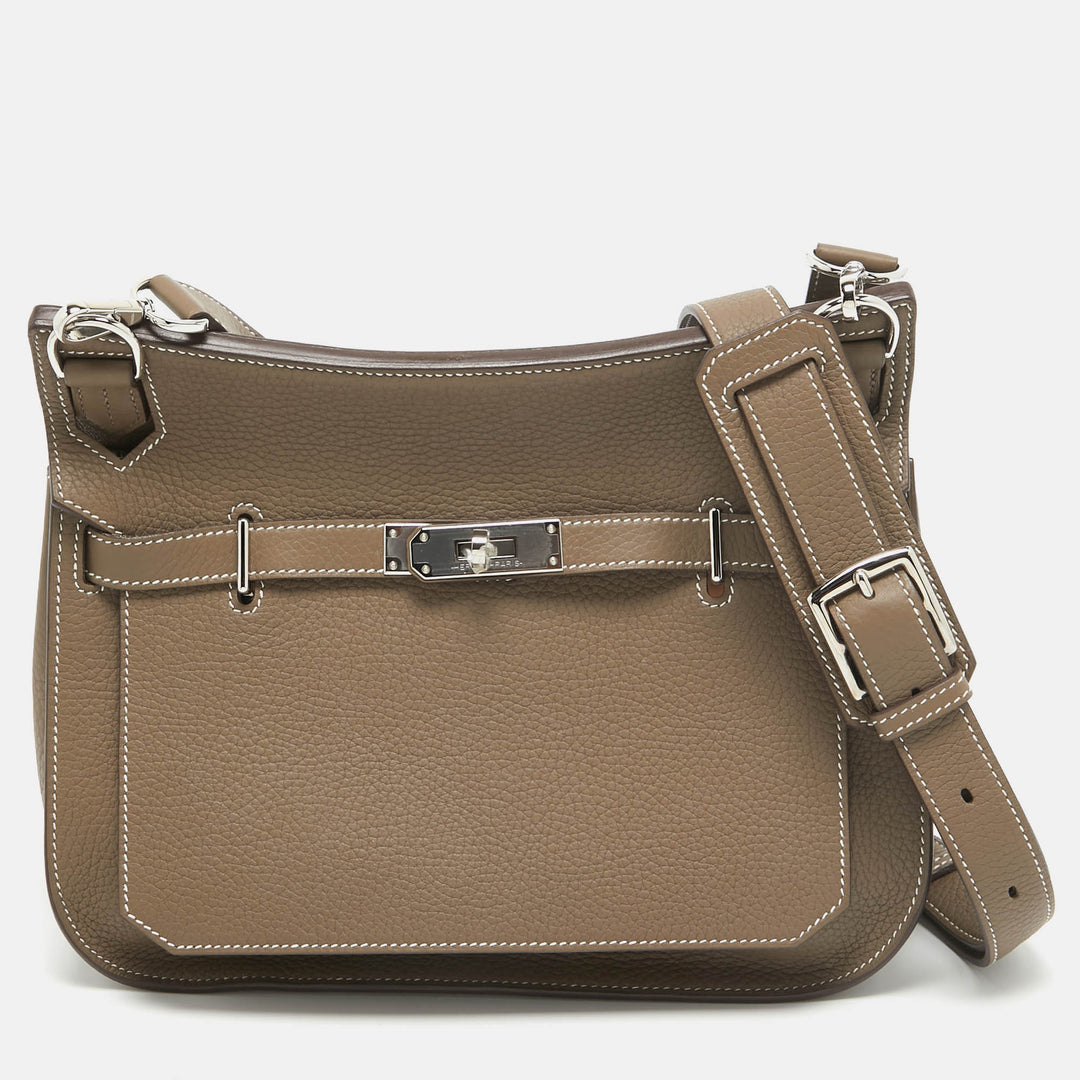 Premium Handmade Hermes  Etoupe Togo Leather Jypsiere 28 Bag