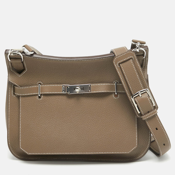 Premium Handmade Hermes  Etoupe Togo Leather Jypsiere 28 Bag