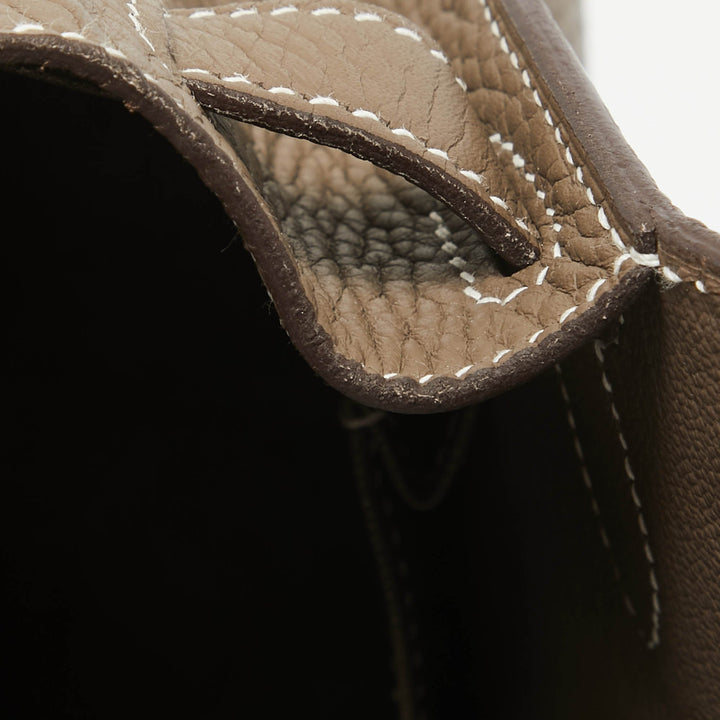 Premium Handmade Hermes  Etoupe Togo Leather Jypsiere 28 Bag