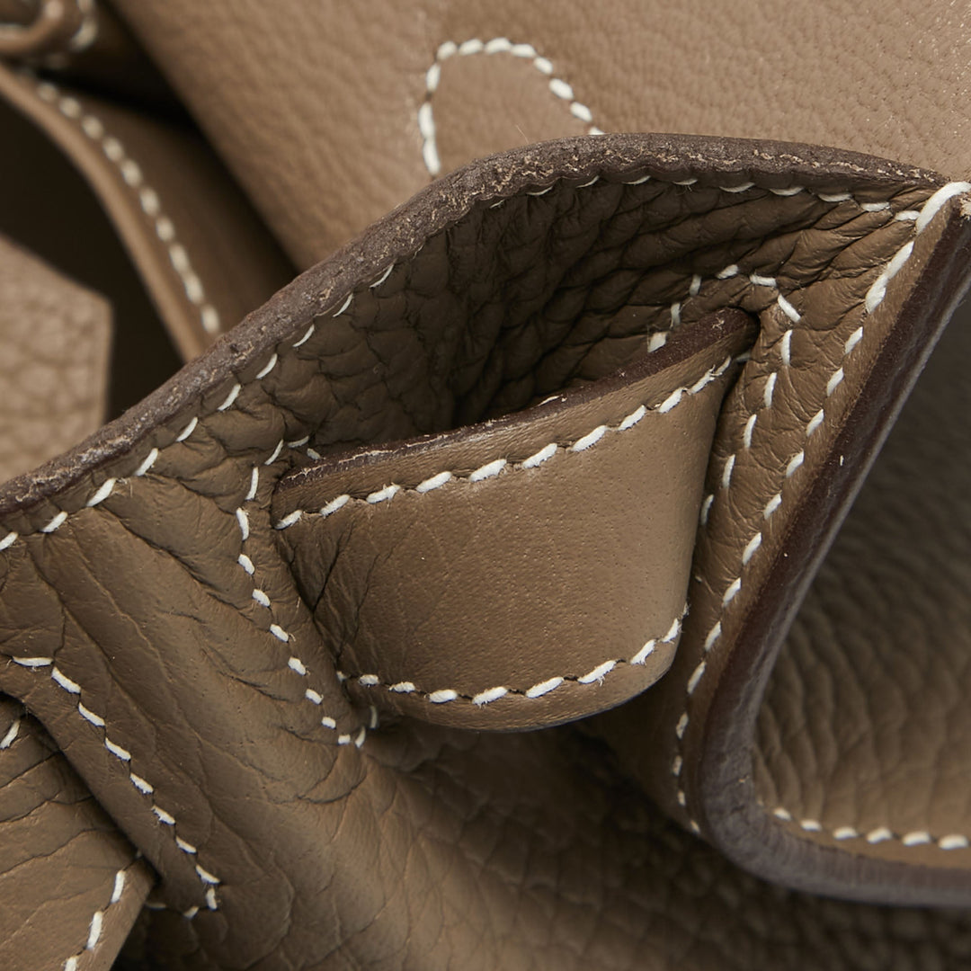 Premium Handmade Hermes  Etoupe Togo Leather Jypsiere 28 Bag