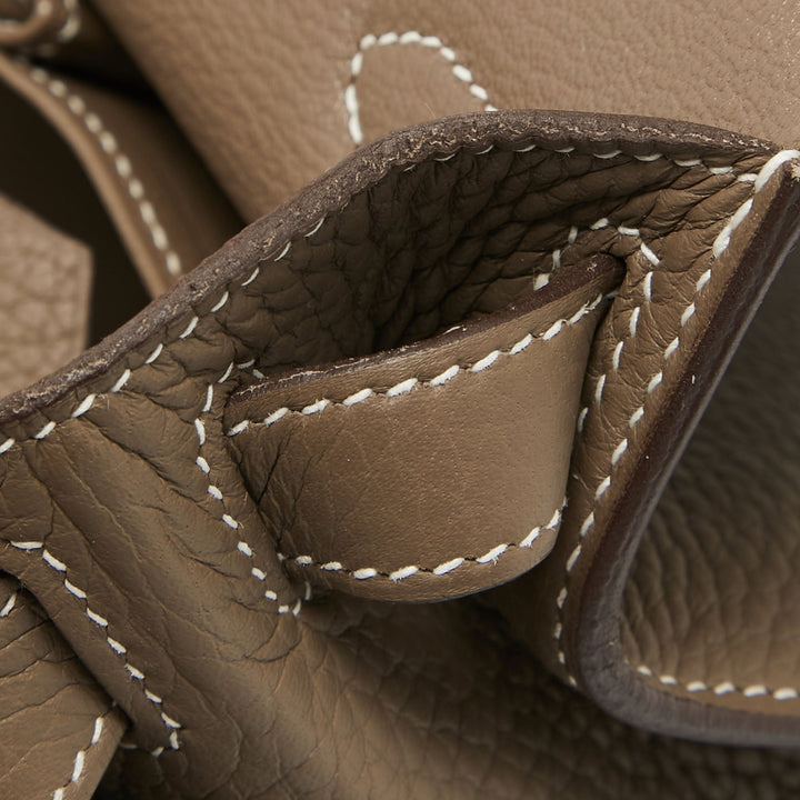 Premium Handmade Hermes  Etoupe Togo Leather Jypsiere 28 Bag