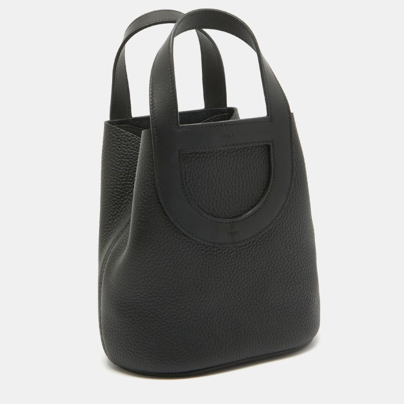 Premium Handmade Hermes Noir Taurillon Clemence and Swift Leather In The Loop 18 Bag